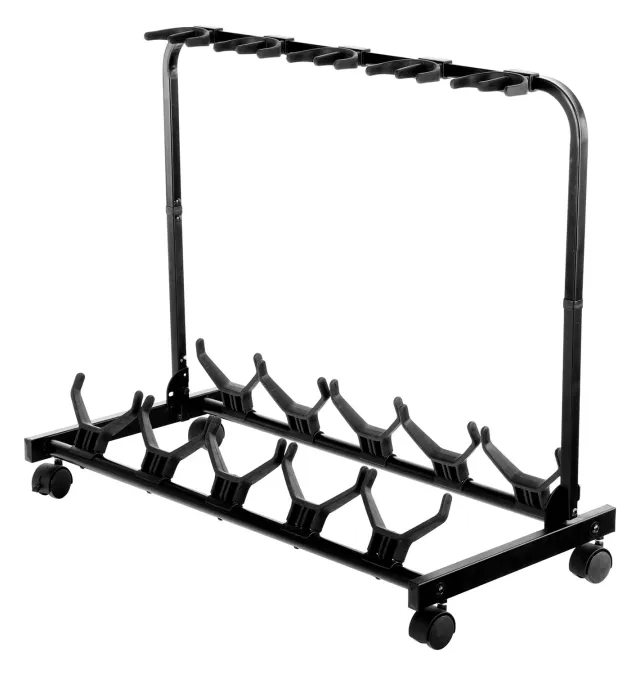 Rocktile Multistand 5-fach Gitarrenständer mit Rollen klappbar