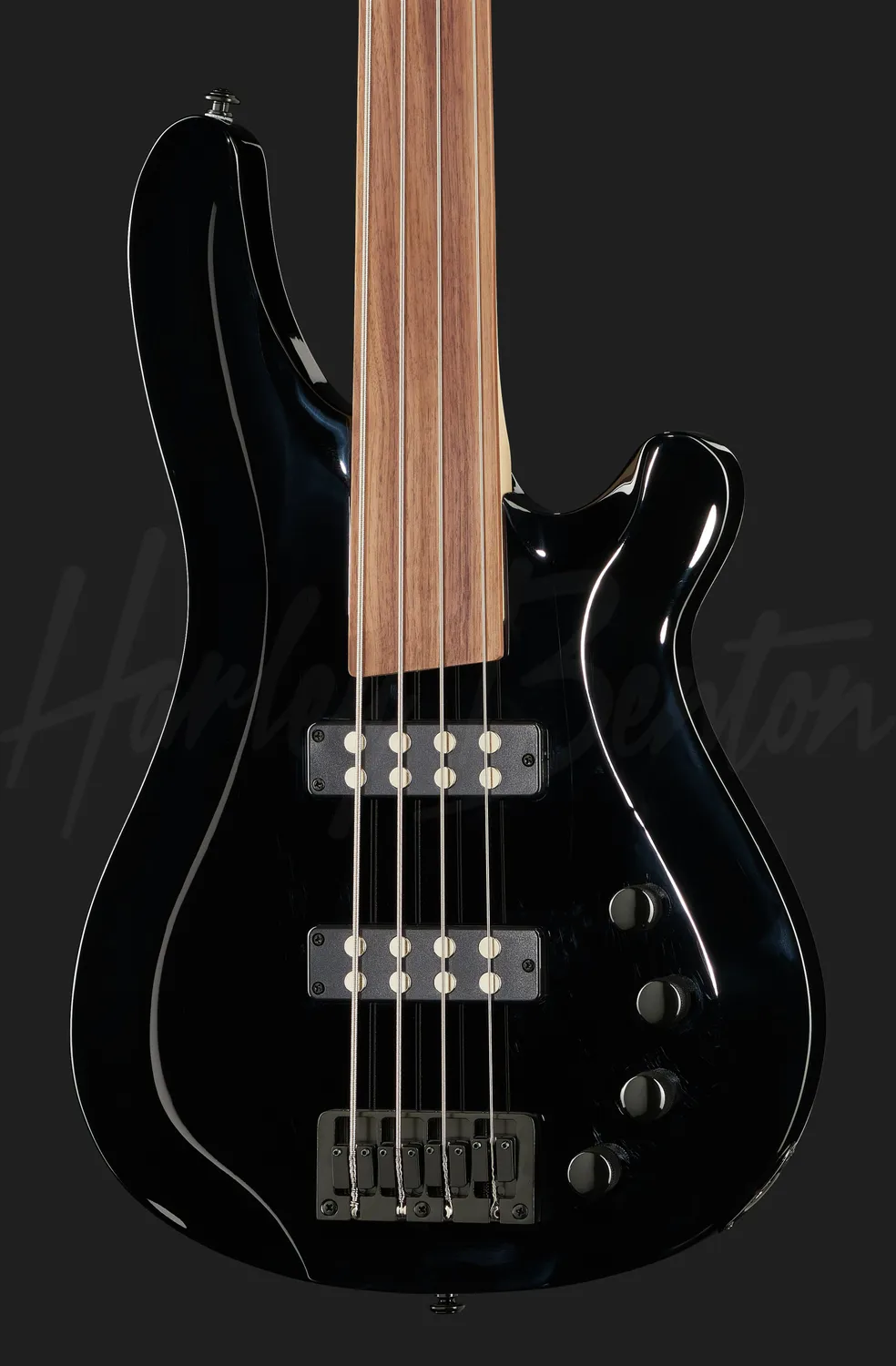 Harley Benton B-450FL BK E-Bass Fretless Schwarz