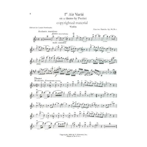 Dancla 6 Airs Variés Op. 89 Violinennoten Violine Klavier
