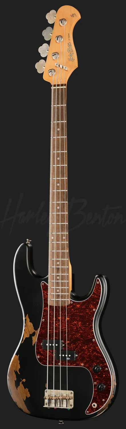 Harley Benton PB-62HA BK E-Bass Precision aged schwarz