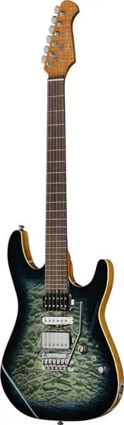 Harley Benton Progressive Fusion-IV HSH RW QBLB E-Gitarre Quilt Blue Burst