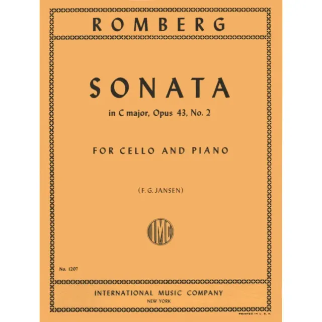 Romberg Cello Sonata C-Dur Op 43 Nr 2 Noten Cello