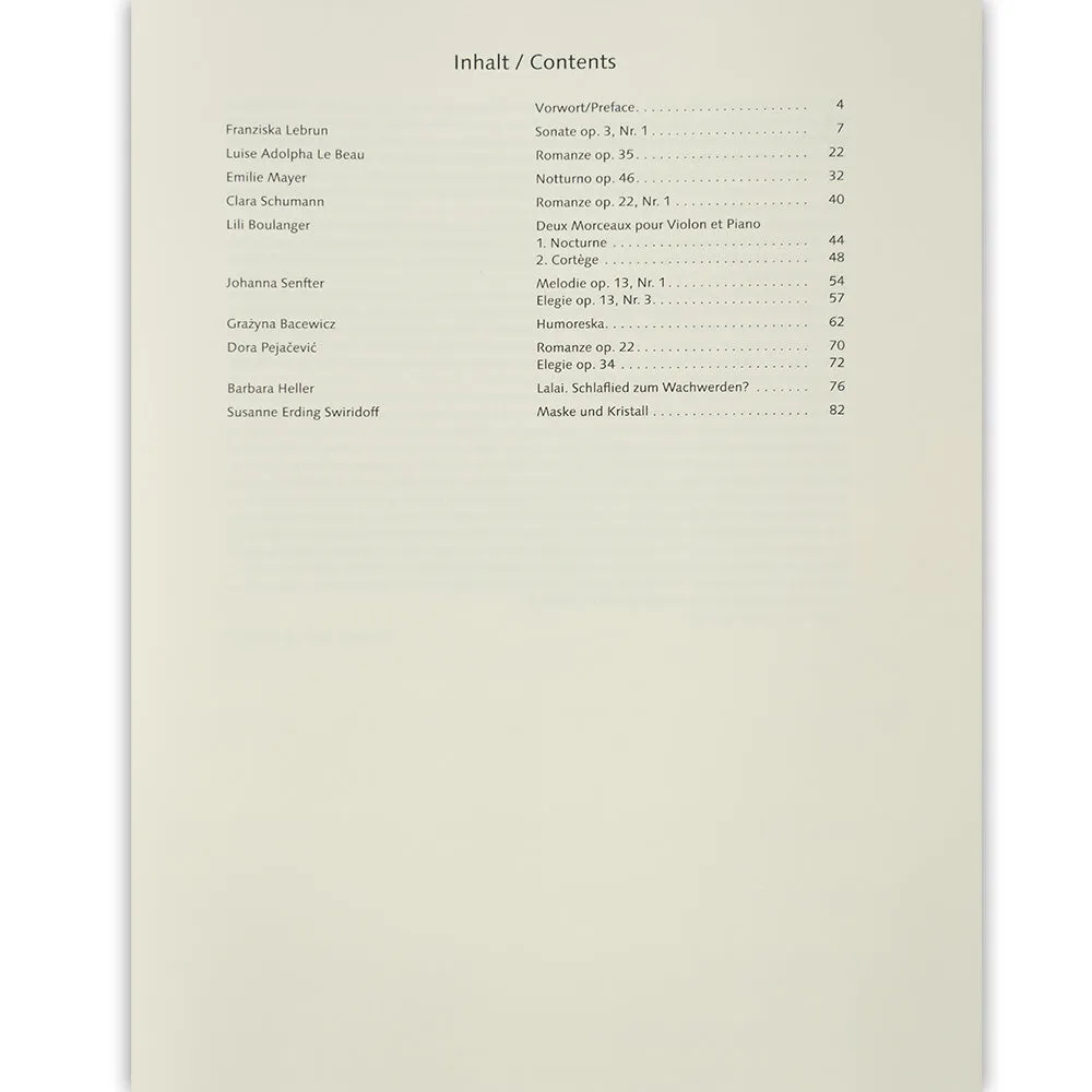 Schott Female Composers 13 Pieces Violinenoten Klavier