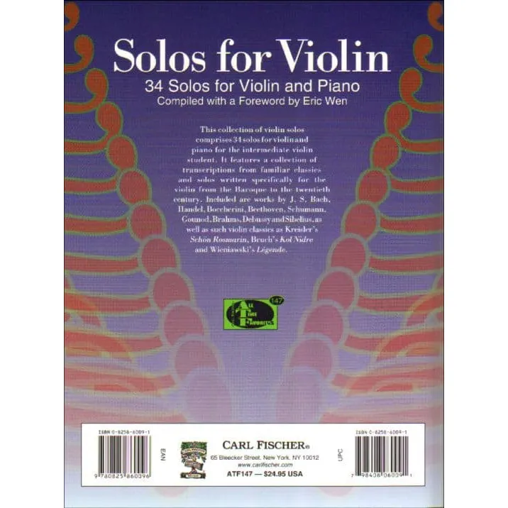 Carl Fischer Solos for Violin 34 Stücke Violinnoten mit Klavier