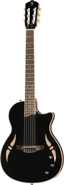 Harley Benton Santos Nashville Nylon Konzertgitarre Schwarz Nylon