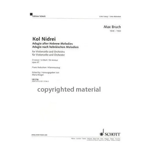 Schott Bruch Kol Nidrei op. 47 Cello Klavier Noten Kliegel