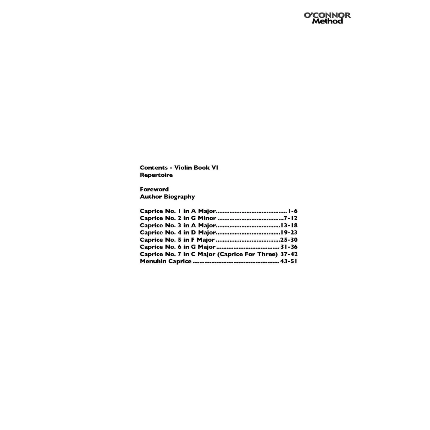 Shar O'Connor Book VI Violinnoten Caprices Download