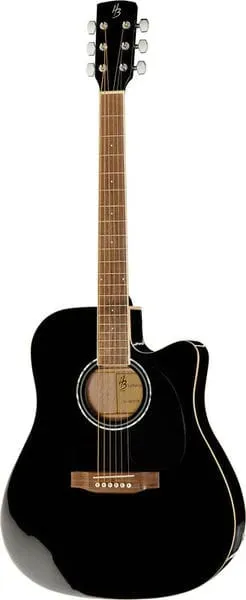 Harley Benton Custom CLD-60SCE Westerngitarre Schwarz Elektro