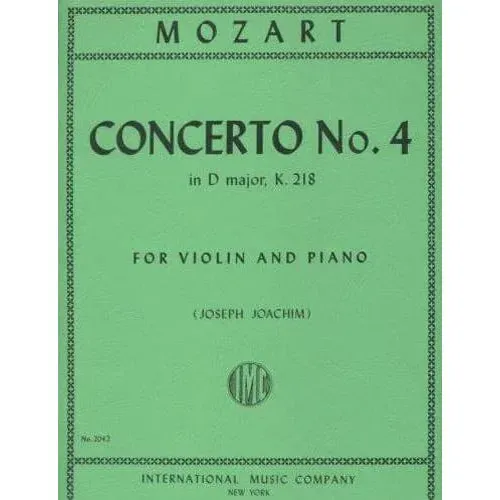 Mozart Konzert Nr.4 D-Dur K218 Violine Klavier Joachim