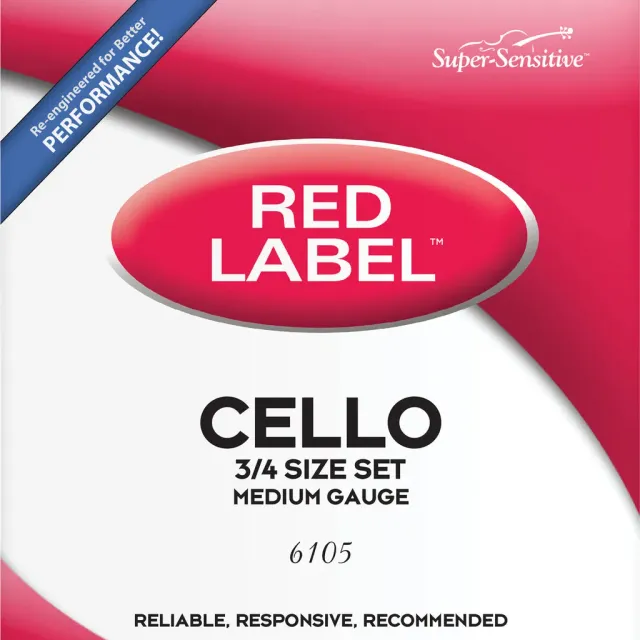 Super-Sensitive Red Label Cello Saiten Satz 3/4 Mittel
