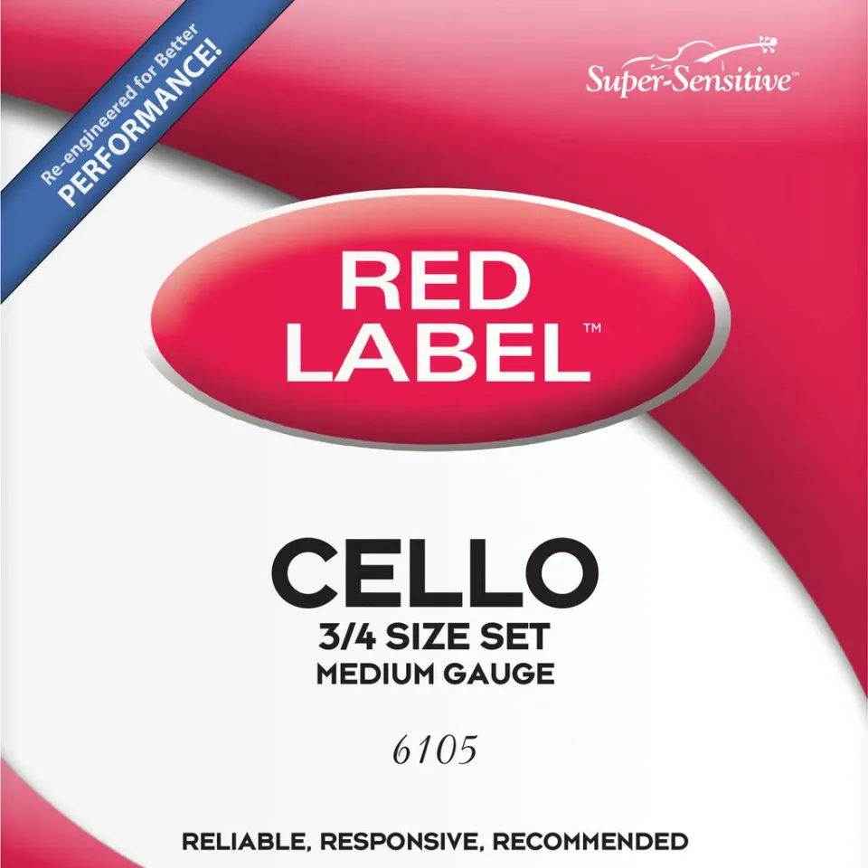 Super-Sensitive Red Label Cello Saiten Satz 3/4 Mittel