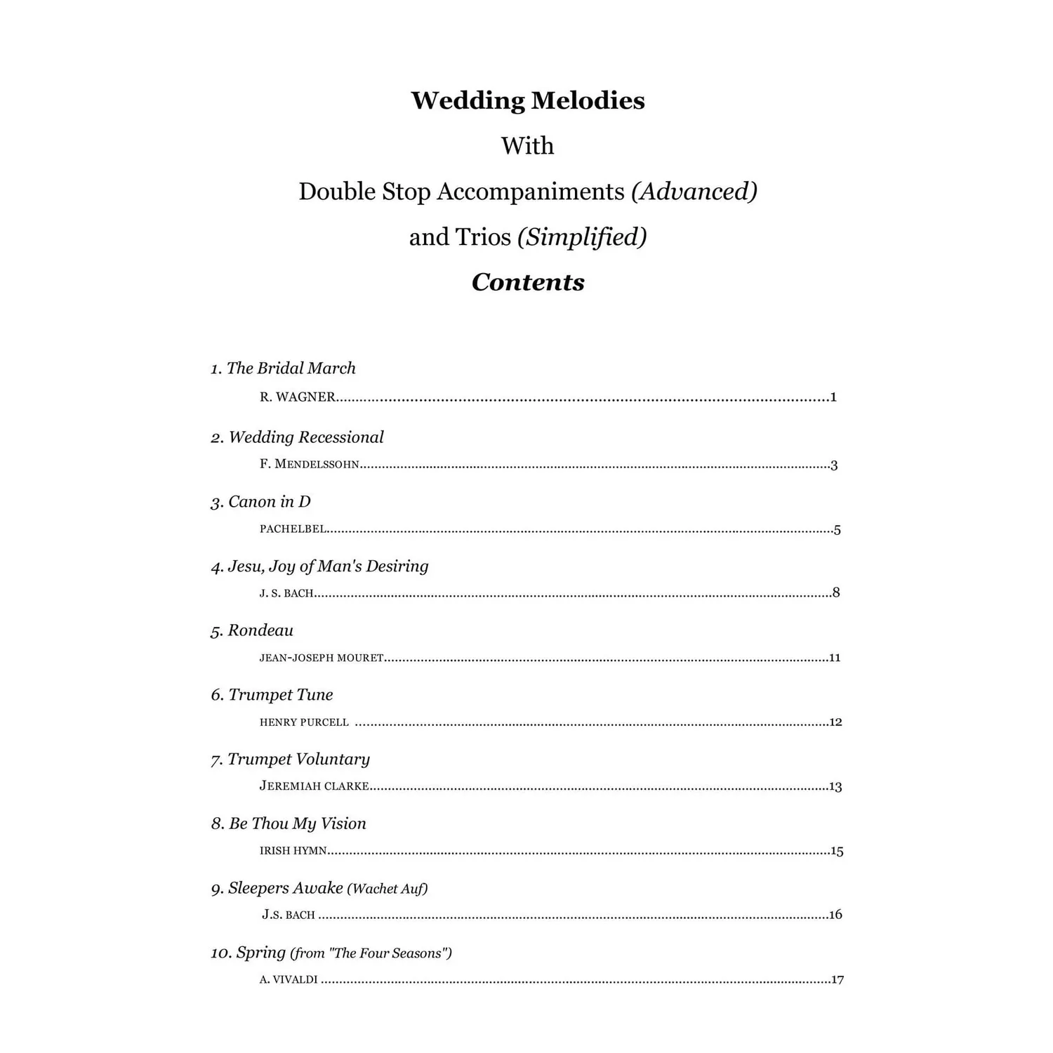 Yasuda Wedding Melodies Violine Duett Trio Download