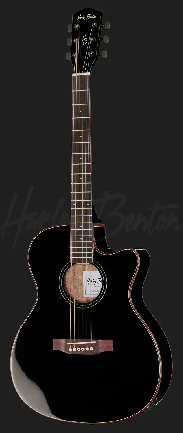 Harley Benton Custom Line EAX-500TL Westerngitarre Schwarz Tonabnehmer