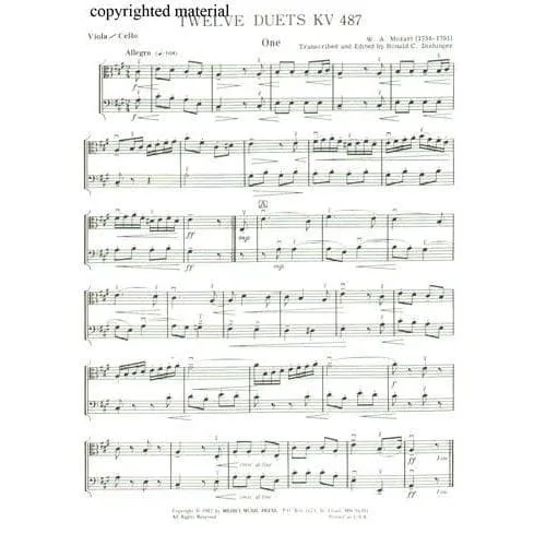 Medici Mozart 12 Duette K. 487 Viola Cello