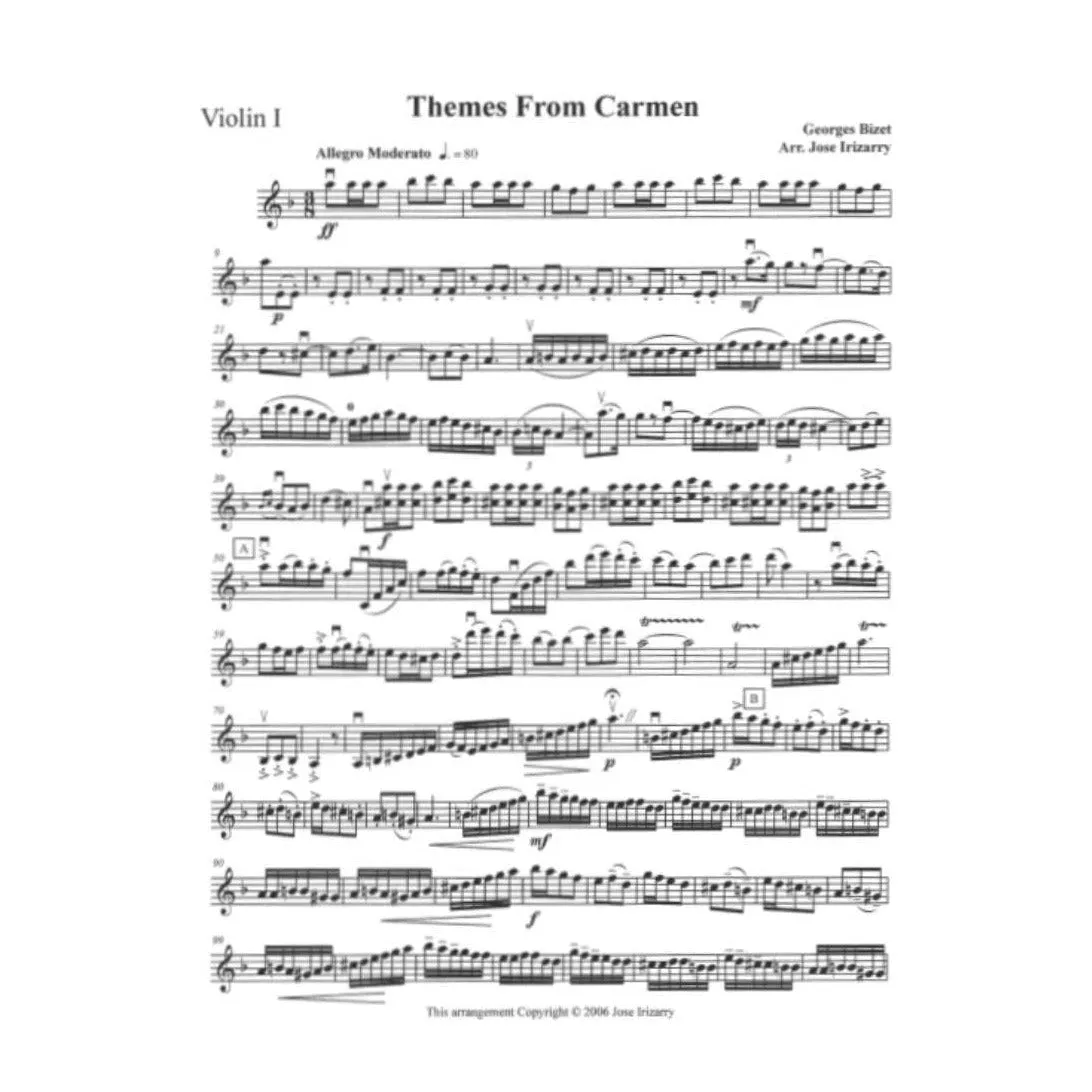 Bizet Carmen Themen Streichquartett Noten Set