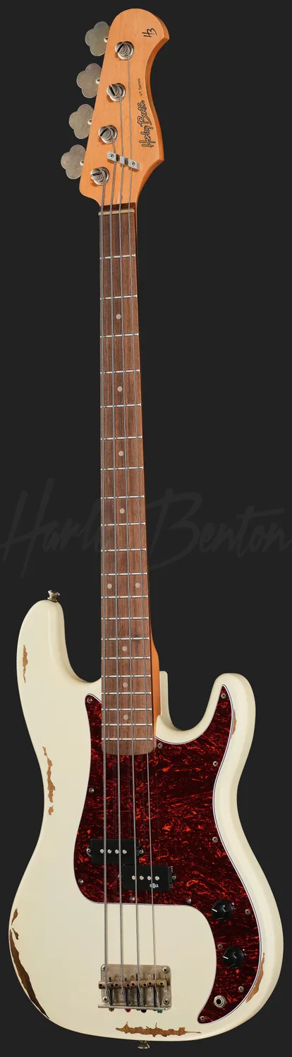 Harley Benton PB-62LA E-Bass Aged Olympic White Precision
