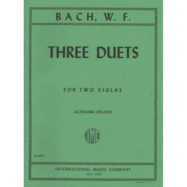 Shar Music W.F. Bach Drei Duette zwei Bratschen Noten