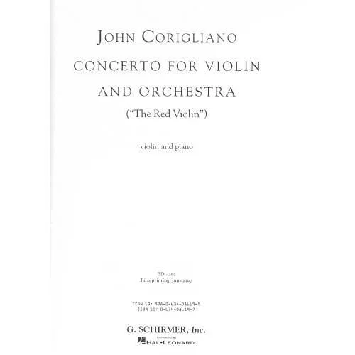 John Corigliano Red Violin Konzert Noten Violine Klavier