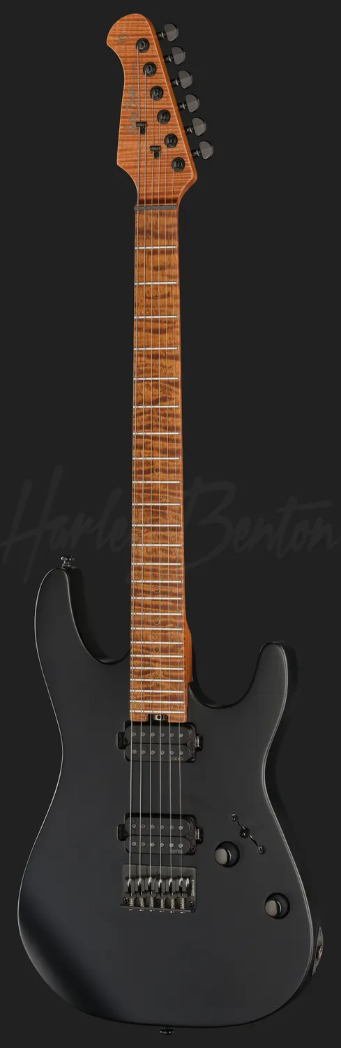 Harley Benton Fusion-IV MN HT EMG E-Gitarre Satin Black