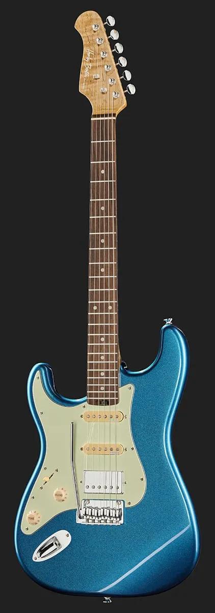 Harley Benton ST-Modern Plus HSS E-Gitarre Links Blau