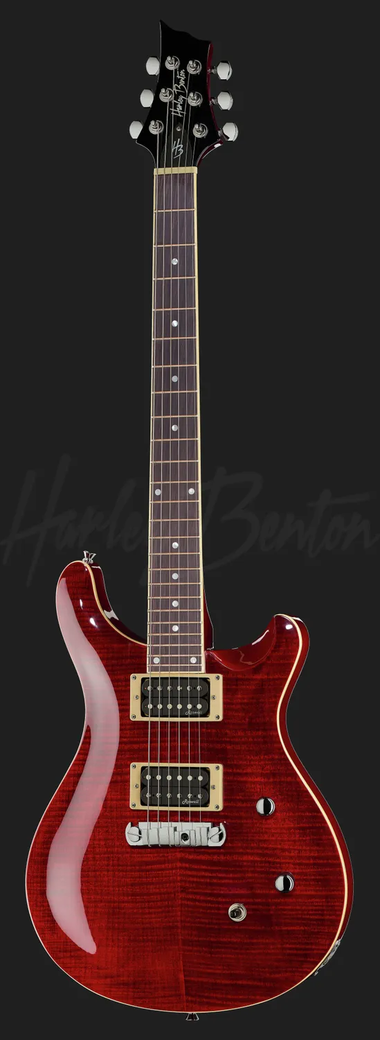 Harley Benton Deluxe CST-24 E-Gitarre Black Cherry Flame Humbucker