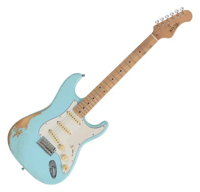 Rocktile Vinstage ST-RMGN E-Gitarre Bright Sky Blue Relic