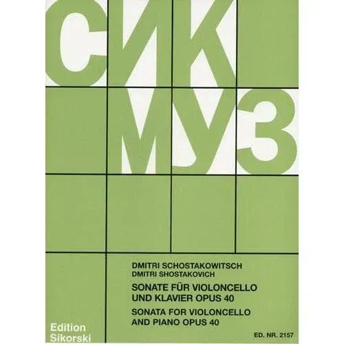 Sikorski Schostakowitsch Sonate d-moll op. 40 Noten Cello Klavier