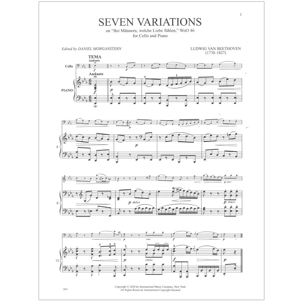 International Beethoven Variationen WoO 46 Cellonoten Klavier